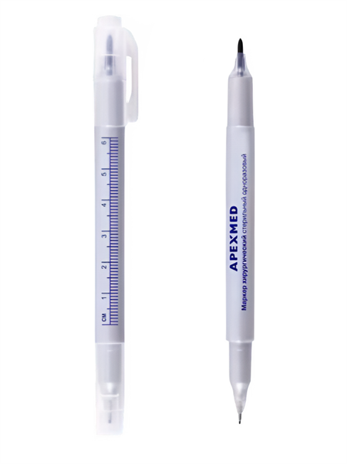 Маркер хирургический стерильный FD, двусторонний, фиолетовый, со стержнями 1,0 мм и 0,5 мм 2077